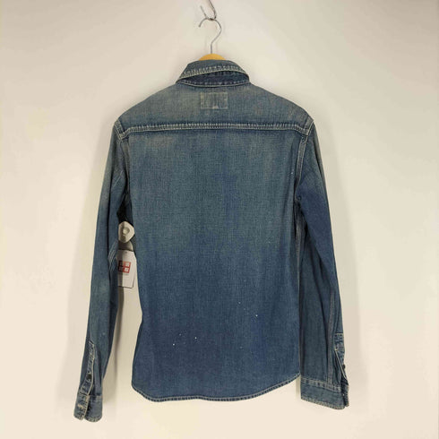 クラクトワークス Cluct Works 裾ロゴ刺繍 ダブルポケット デニムシャツ メンズ JPN:M